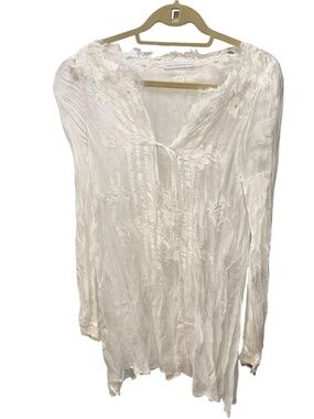Ermanno Scervino white lace victorian inspired blouse top 44 L